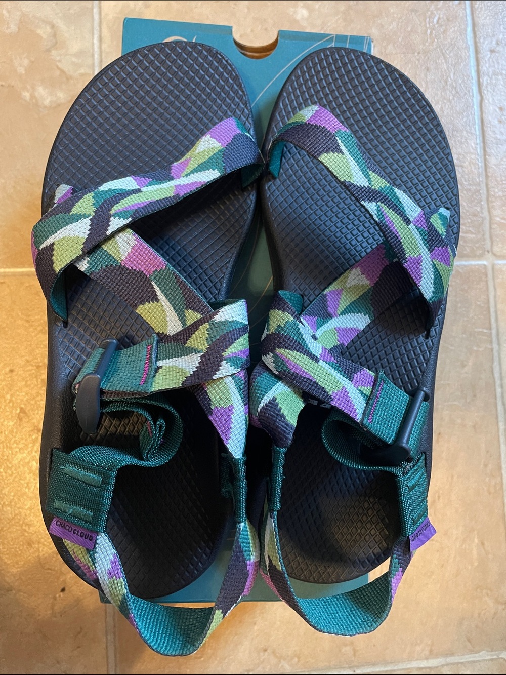 Chaco Women's Strappy Sandals in Teal, Purple & Green